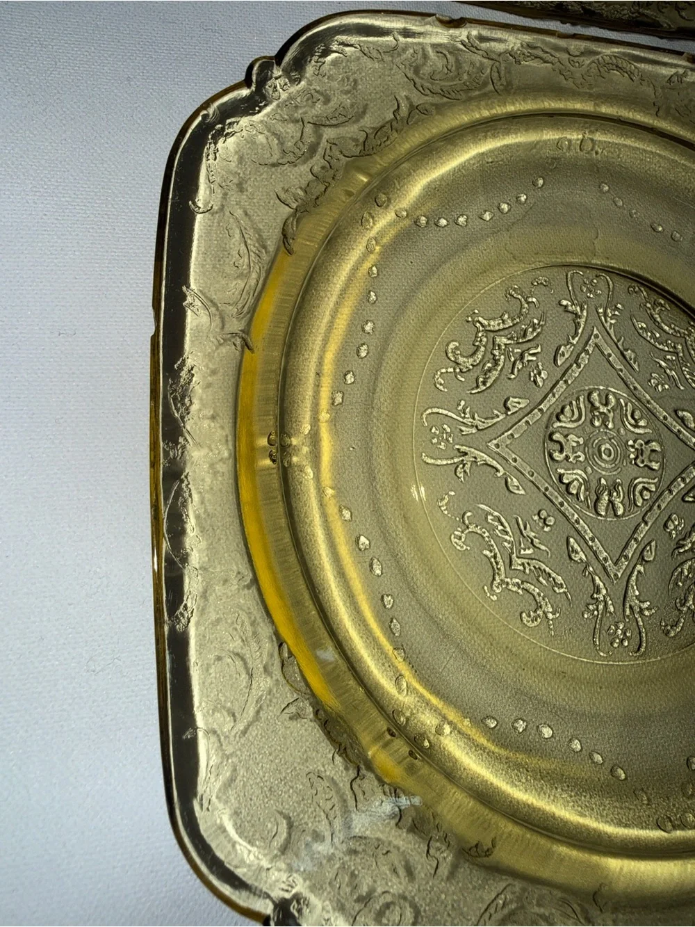 Vintage Amber Depression Glass Salad Dessert Plates Set of 4